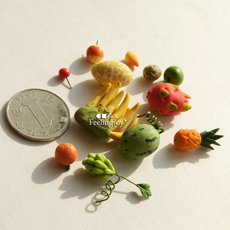 Maison de poupée miniature à l'échelle 1:12, ensemble de jeu de nourriture miniature à faire soi-même à l'échelle 1:24, fruits et légumes en argile, accessoires de simulation