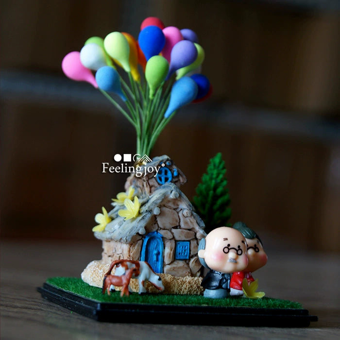 Boîte de présentation miniature à l'échelle 1:12 pour scène d'amour, maison volante romantique à faire soi-même, décoration de maison de poupée, cadeau de Noël, de Saint-Valentin, d'anniversaire