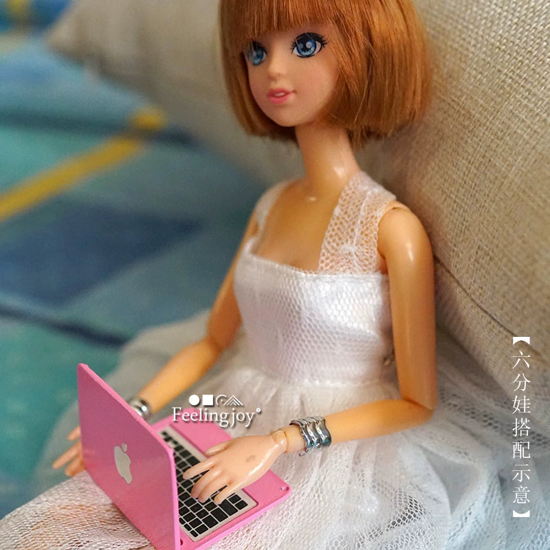 Ordinateur portable miniature à l'échelle 1:6 et 1:12, accessoire de poupée BJD, accessoire de scène DIY, figurine d'action Blythe, modèle