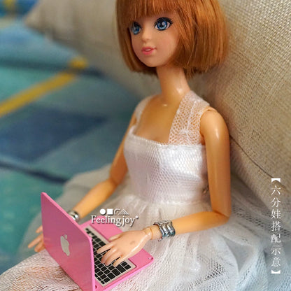 Ordinateur portable miniature à l'échelle 1:6 et 1:12, accessoire de poupée BJD, accessoire de scène DIY, figurine d'action Blythe, modèle