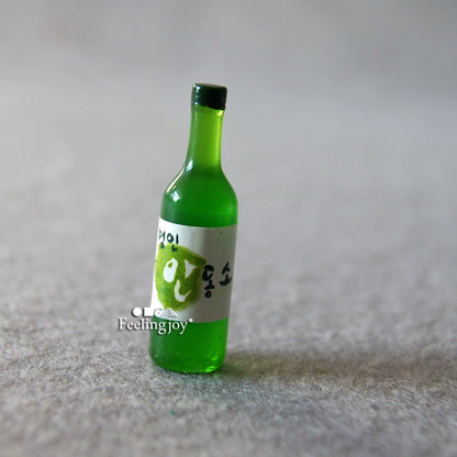 Accessoires miniatures pour maison de poupée, échelle 1:6 et 1:12, modèle de bouteille de saké coréen, meubles miniatures