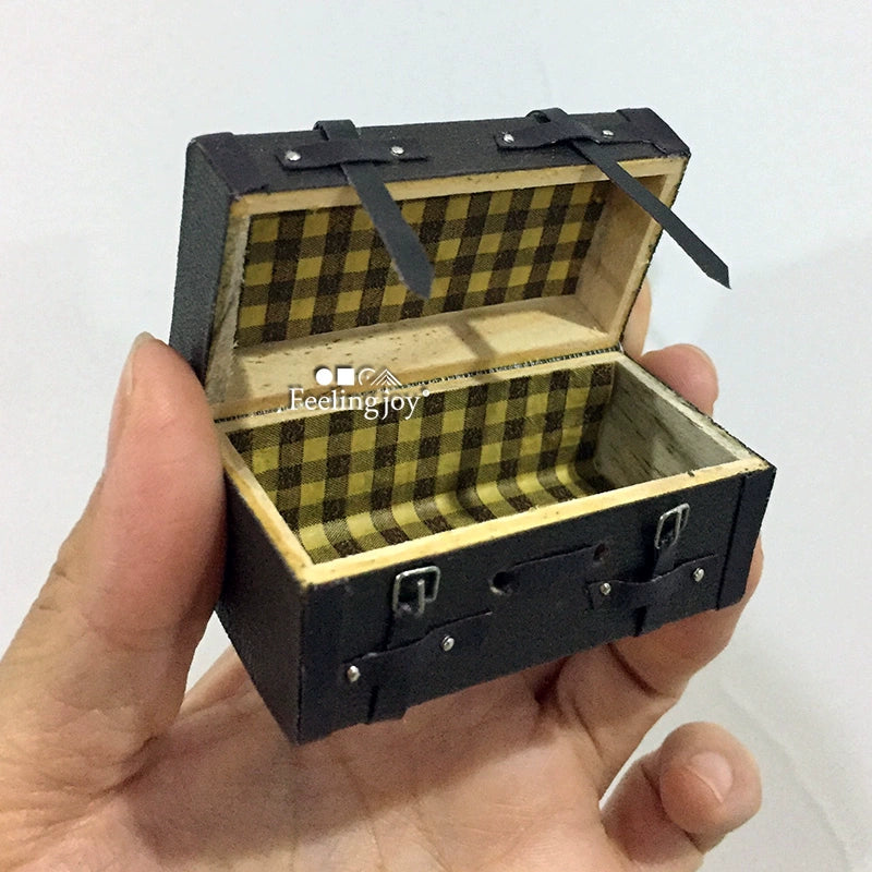 Accessoires miniatures pour maison de poupée, valise vintage, meubles miniatures, accessoires BJD, échelle 1:6 et 1:12
