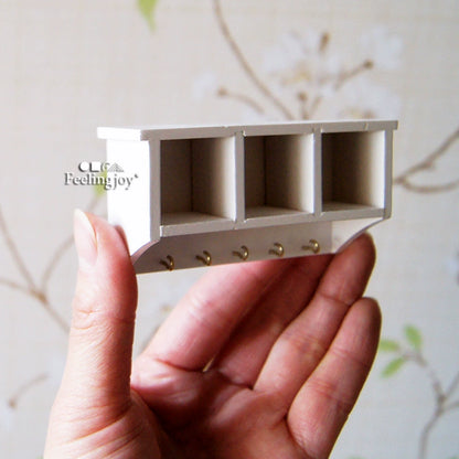 Étagère suspendue en bois blanc pour maison de poupée miniature à l'échelle 1:6, accessoires de meubles pour poupée BJD, accessoires pour photographie