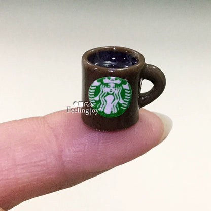 Accesorios para casa de muñecas en miniatura a escala 1:12, taza de café realista, modelo de juguete, muebles en miniatura