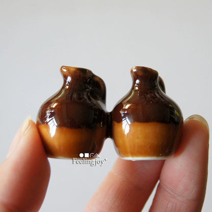 Bouteille en céramique bicolore, accessoires miniatures pour maison de poupée BJD, échelle 1:6 et 1:12