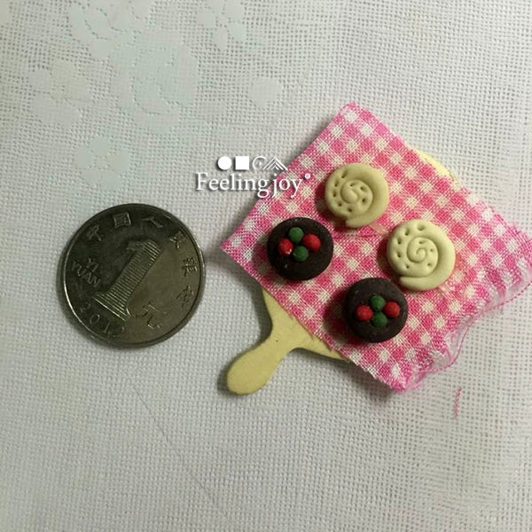 Accessoires pour poupées BJD à l'échelle 1:6, scène miniature pour maison de poupée à l'échelle 1:12, plateau fait main avec desserts, meubles miniatures