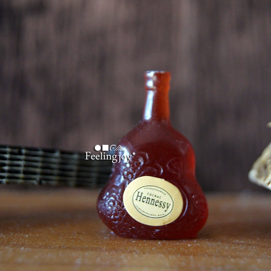 Accessoires miniatures pour maison de poupée, échelle 1:6 et 1:12, fausse bouteille de vin, pièce unique, meuble miniature