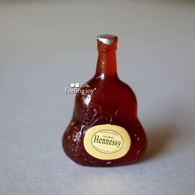 Accessoires miniatures pour maison de poupée, échelle 1:6 et 1:12, fausse bouteille de vin, pièce unique, meuble miniature