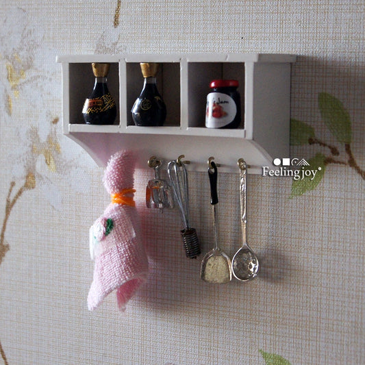 Étagère suspendue en bois blanc pour maison de poupée miniature à l'échelle 1:6, accessoires de meubles pour poupée BJD, accessoires pour photographie
