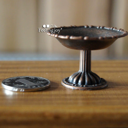Plateau vintage en métal pour maison de poupée miniature à l'échelle 1:6 et 1:12, accessoire de photographie BJD