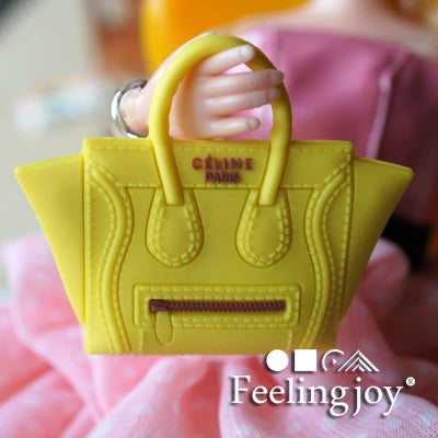 Sac à main miniature à l'échelle 1:6, sac à bandoulière tendance avec smiley, accessoire pour poupée BJD, accessoire photo