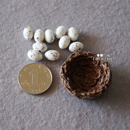 Casa de muñecas en miniatura a escala 1:12, escala 1:6, accesorios BJD, modelo de juego de comida, accesorios de escena, nido de pájaro de resina