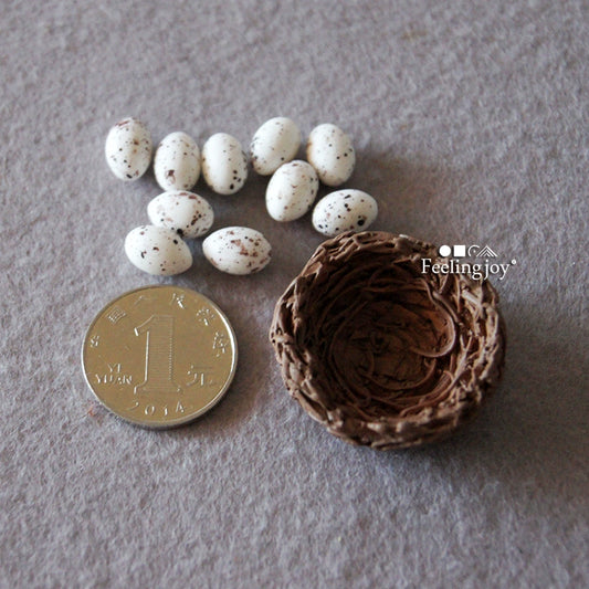 Maison de poupée miniature à l'échelle 1:12 et 1:6, accessoires pour BJD, nourriture, jeu, scène, nid d'oiseau en résine