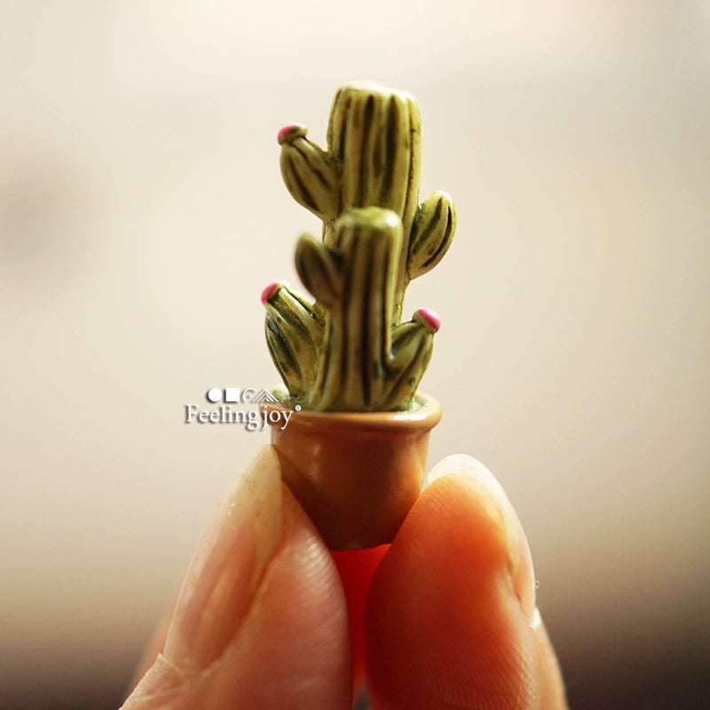 1:12 Scale Miniature Dollhouse DIY Forest Accessories Resin Potted Flowers Miniature Furniture