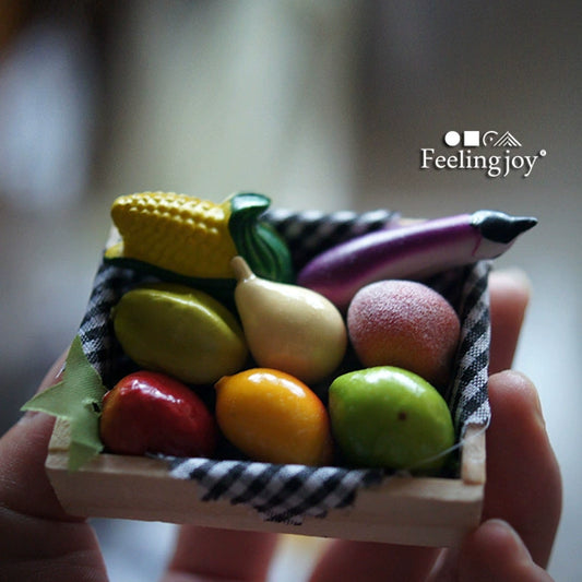 Accessoires miniatures pour maison de poupée à l'échelle 1:6 - Coffret d'accessoires réalistes pour fruits et légumes