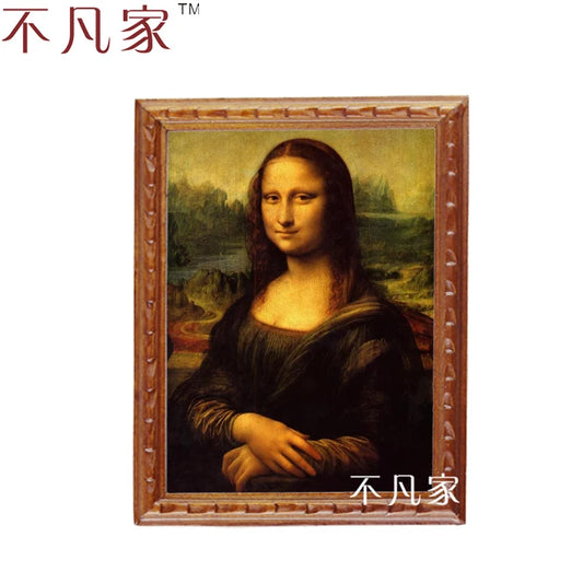 Pintura al óleo clásica en miniatura a escala 1:12 para decoración de casas de muñecas - Mona Lisa B-11