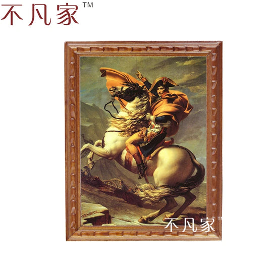 Marco de pintura al óleo de Napoleón en miniatura a escala 1:12 para decoración de casas de muñecas