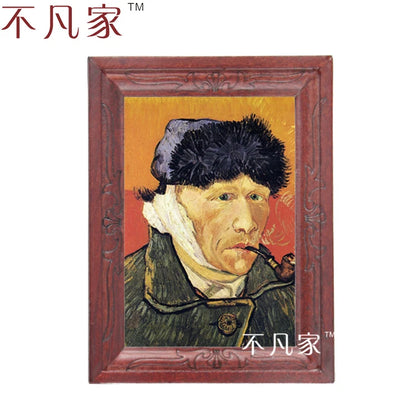 Marco de pintura al óleo en miniatura de Van Gogh a escala 1:12 para decoración de casas de muñecas.