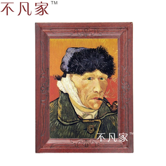 Marco de pintura al óleo en miniatura de Van Gogh a escala 1:12 para decoración de casas de muñecas.