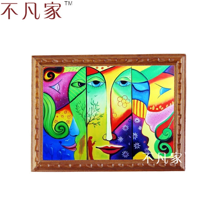 Marco de pintura al óleo abstracta en miniatura a escala 1:12 para decoración de casa de muñecas B-20