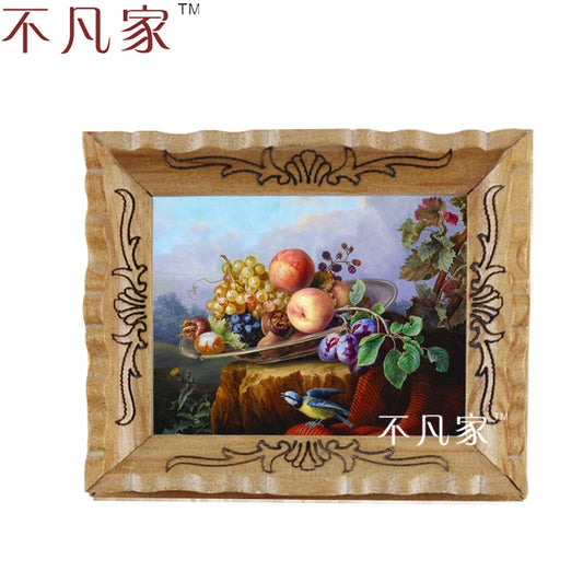 Marco de pintura al óleo de frutas en miniatura a escala 1:12 para decoración de casas de muñecas y decoración del hogar.