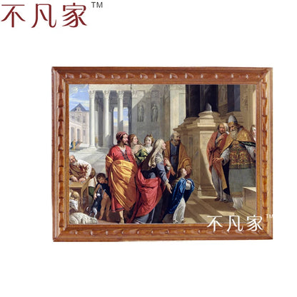 Pintura al óleo religiosa en miniatura a escala 1:12 para decoración de casas de muñecas