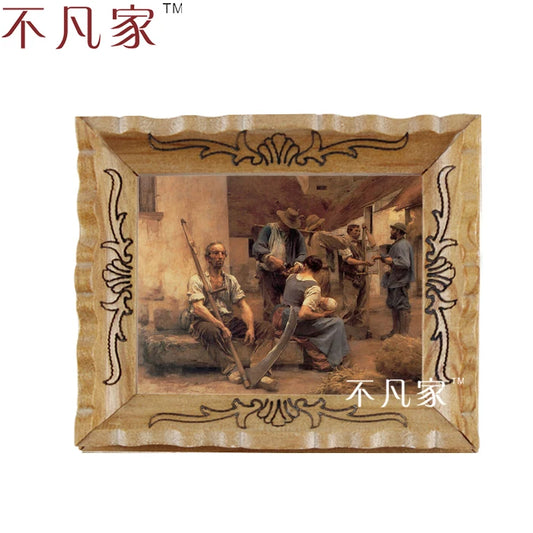 Peinture miniature classique de fermiers à l'échelle 1:12, décoration de maison de poupée