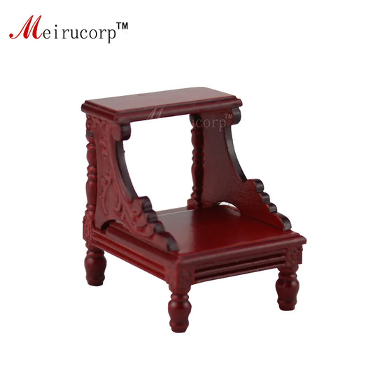 Tabouret échelle miniature sculpté à la main à l'échelle 1:12 pour maison de poupée