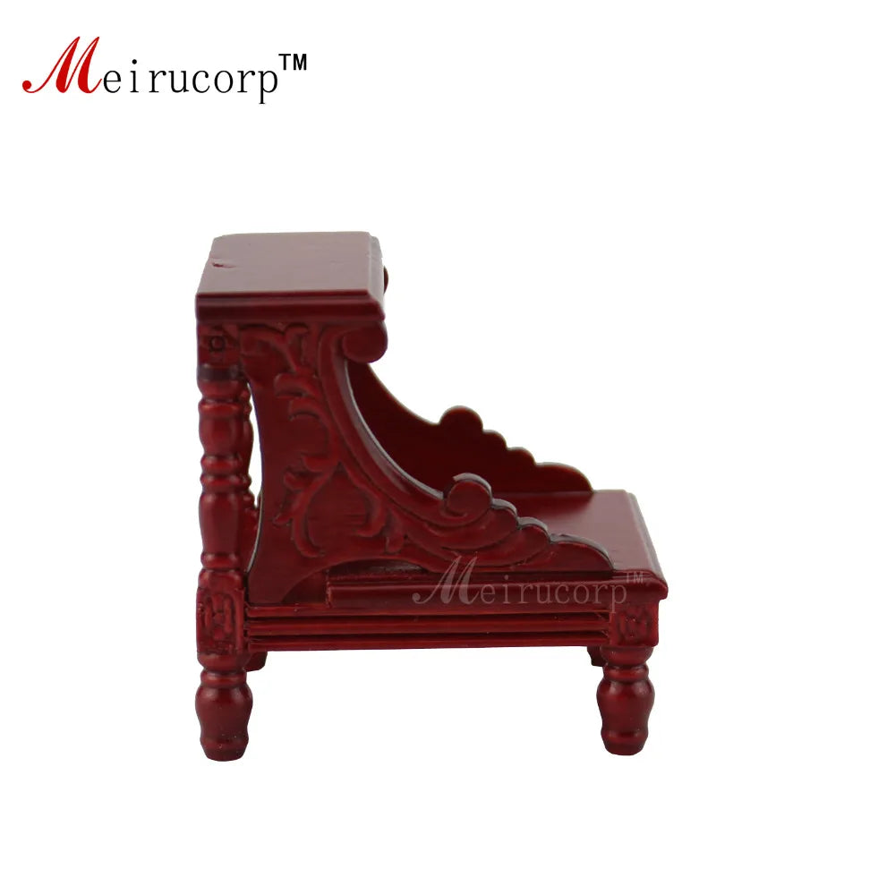 Tabouret échelle miniature sculpté à la main à l'échelle 1:12 pour maison de poupée