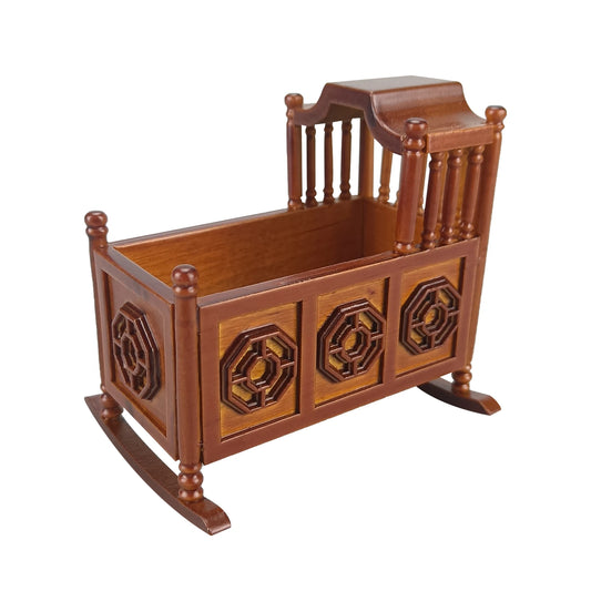 Lit bébé miniature en bois à l'échelle 1:12, meuble pour chambre de poupée