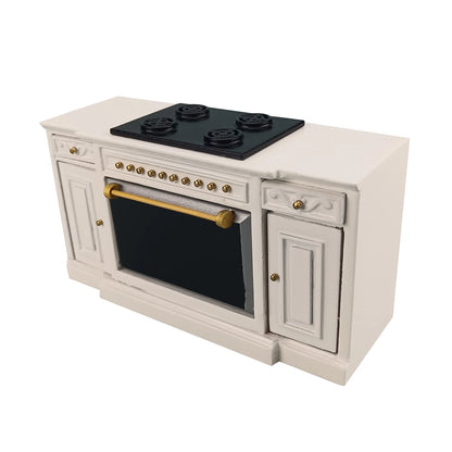 Encimera de cocina con horno para casa de muñecas a escala 1:12 - Muebles en miniatura para casas de muñecas