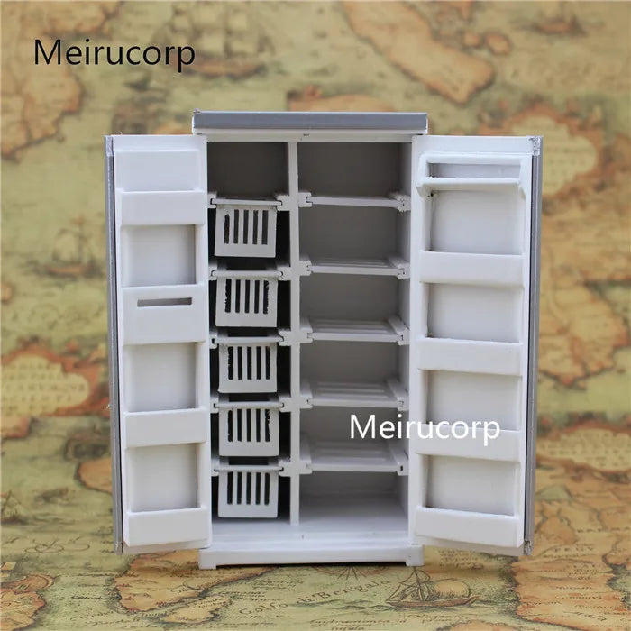 Miniatura de casa de muñecas a escala 1:12: refrigerador de doble puerta