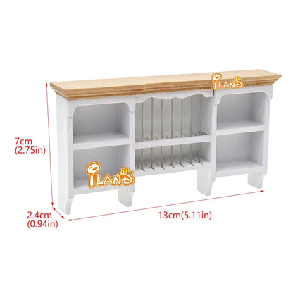 1:12 Scale Wooden Wall Hanging Cabinet Miniature Dollhouse Furniture For Kitchen Dining Room Storage Shelf