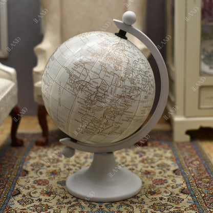 1:6 Scale Mini Globe For Dollhouse High Precision Rotating World Map Miniature Furniture For BJD Figures