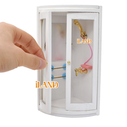 1:12 Scale Miniature Dollhouse Bathroom Set With Ceramic Toilet Bathtub Vanity And Sink Accessories