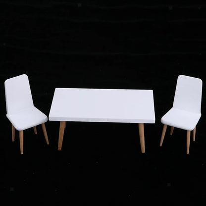 1:12 Scale Modern Dining Table With Chairs Miniature Dollhouse Furniture For Dining Room Miniature Toys For Girls Boys Children