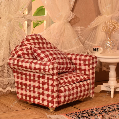 1:12 Scale Wooden Cabinet Miniature Dollhouse Furniture For Living Room With Sofa Pillow End Table And Rug