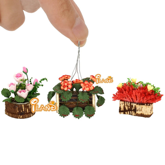1:12 Scale Miniature Plants And Flowers Dollhouse Accessories Fairy Garden Decor Miniature Dollhouse Furniture