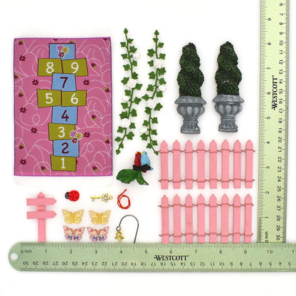 1:12 Scale Miniature Dollhouse Furniture Set Fairy Garden Accessories Door Window Ladder Flower