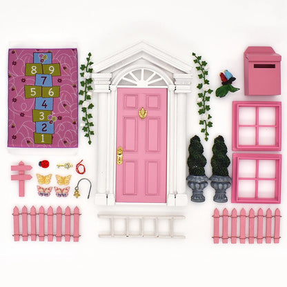 1:12 Scale Miniature Dollhouse Furniture Set Fairy Garden Accessories Door Window Ladder Flower