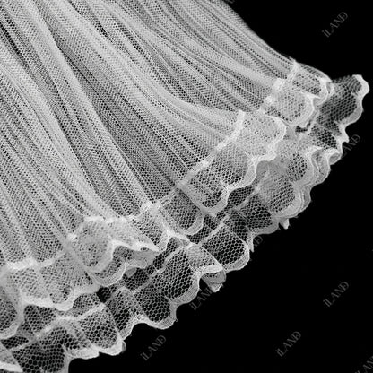 1:12 Scale Miniature Dollhouse Curtains Set Multi Layered Lace Tulle Window Dressing Accessories For Doll House Decor