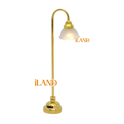 1:12 Scale Miniature Floor Lamp LED Light Dollhouse Furniture Battery Operated Living Room Decor