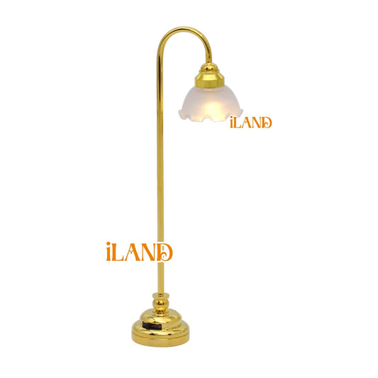 1:12 Scale Miniature Floor Lamp LED Light Dollhouse Furniture Battery Operated Living Room Decor
