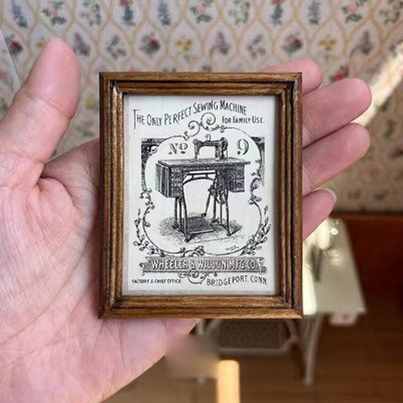 1:6 Scale Miniature Retro Decorative Painting Frame - Handmade Dollhouse Accessory for BJD, Blythe & Tailor Shop Models