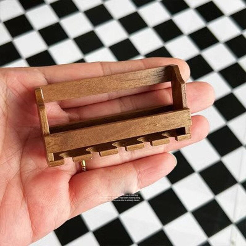 Juego de botellero en miniatura a escala 1:12 con copa de vino, pintura decorativa y enfriador de vino para muebles en miniatura de casa de muñecas, accesorios.