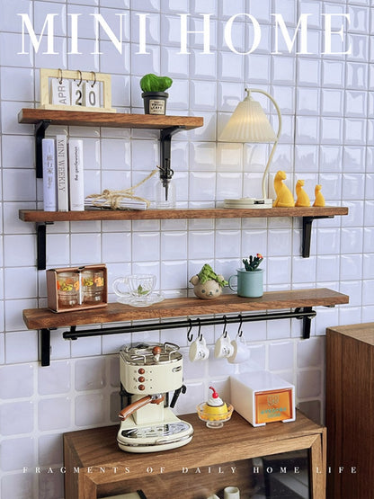 Estante de exhibición de pared en miniatura a escala 1:6, muebles para casa de muñecas BJD, Blythe, GSC, estante de almacenamiento de cocina, juguete en miniatura