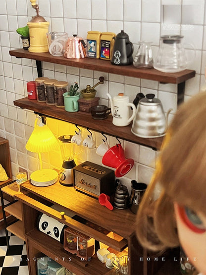 Estante de exhibición de pared en miniatura a escala 1:6, muebles para casa de muñecas BJD, Blythe, GSC, estante de almacenamiento de cocina, juguete en miniatura