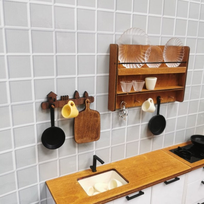 Cintres miniatures pour maison de poupée, échelle 1:6 et 1:12, porte-manteaux, support mural, crochets, accessoires de décoration pour la maison, BJD, Ob11, Blythe, GSC
