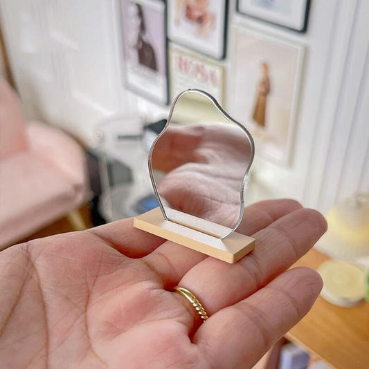 Miroir de maquillage miniature fait main à l'échelle 1:6, accessoire pour maison de poupée Blythe BJD OB11, jouet de bureau