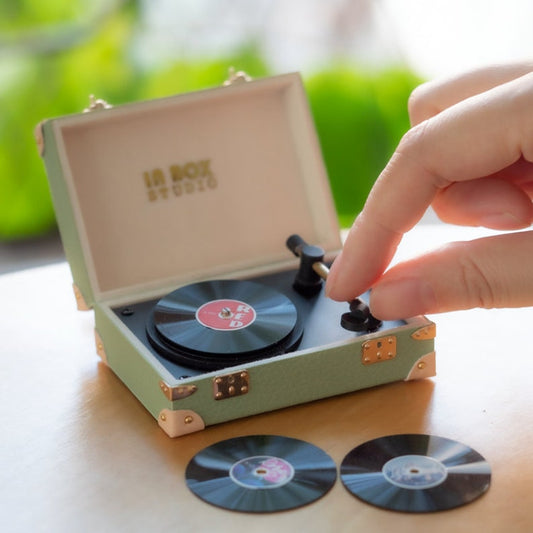 1:6 Scale Miniature Vintage Phonograph Vinyl Record Player Dollhouse Accessory BJD Blythe Desktop Model
